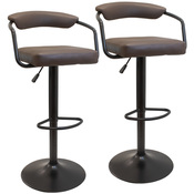 Lot de 2 tabourets de bar industriel réglables 84 à 104 cm LINO - Brico Dépôt
