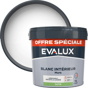 Peinture intérieure blanche satin murs et plafonds 12 L - Evalux - Brico Dépôt