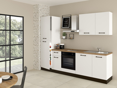 Cuisine équipée blanc mat électroménager inclus LUNA 270 cm - Brico Dépôt