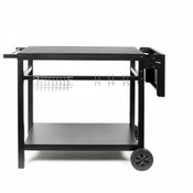 Desserte plancha metal noir avec tablette rabattable pour 2 a 4 bruleurs - Brico Dépôt