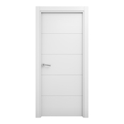 Bloc porte MDF blanc mat poussant droit 204 x 73 cm ép. 35 mm - GEOM - Brico Dépôt