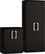 Lot de 2 armoires de rangement polypropylène cadenassables L. 68 x P. 39 x H. 166 / 83 cm - Keter - Brico Dépôt