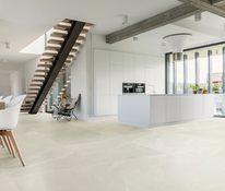 Carrelage sol intérieur grès cérame émaillé beige aspect pierre GEX 80 x 80 cm - Brico Dépôt