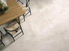 Carrelage sol intérieur grès cérame émaillé beige aspect béton TEMPORIS 100 x 100 cm - Brico Dépôt