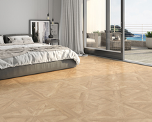 Carrelage sol intérieur grès cérame émaillé aspect bois NORDIK MARQUETERIE 100 x 100 cm - Brico Dépôt