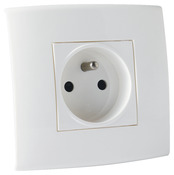 Lot 5 prises avec terre "Kobé" - Blanc - Brico Dépôt