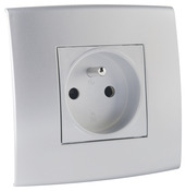 Lot 5 prises avec terre "Kobé" - Silver - Brico Dépôt