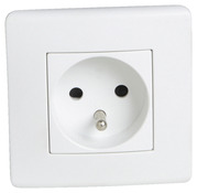 Prise 2 points avec terre "Antaria II" blanc - Brico Dépôt