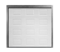 Porte de garage sectionnelle motorisée en acier H. 200 cm l. 240 cm blanche - Brico Dépôt