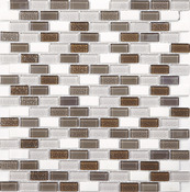 Mosaïque de verre/pierre mix beige/argent - l. 28,6 x L. 30 cm - Brico Dépôt