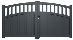 Portail aluminium battant gris anthracite "Lugo" - L. 3 x H. 1,60 m - Brico Dépôt