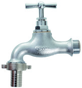 Robinet d'arrosage nickelé à tête de potence 15x21 mm - Somatherm - Brico Dépôt