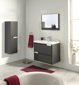 Miroir Salsa laqué gris brillant L. 80 x H. 55 x P. 13,2 cm - Brico Dépôt