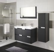 Miroir Salsa laqué gris brillant l. 100 X H. 55 X P. 13,2 cm - Brico Dépôt