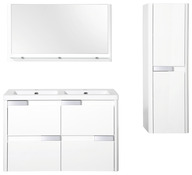 Miroir Salsa laqué blanc brillant L. 100 cm x H. 55 x P. 13,2 - Brico Dépôt