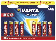 Piles Super Premium Alcaline AA LR6 1,5V - Pack de 8 Lot de 8  MAX TECH - Varta - Brico Dépôt