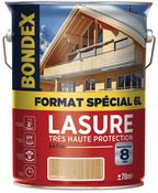 Lasure 8 ans chêne moyen satin pour les ouvrages en bois 6 L - Bondex - Brico Dépôt
