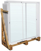 Baie vitrée coulissante aluminium standard deux vantaux L. 180 x H. 215 cm - Brico Dépôt