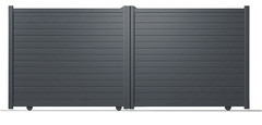 Portail coulissant aluminium gris anthracite "Santos" - L. 3,25 x H. 1,80 m - Brico Dépôt