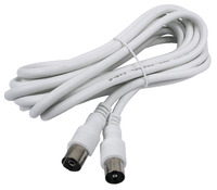 Cordon coaxial blanc pour TV - 5 mètres - Brico Dépôt