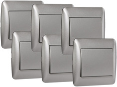 Lot 6 interrupteurs va-et-vient "OME" silver - Brico Dépôt
