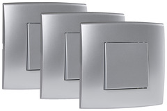 Lot 3 interrupteurs va-et-vient "Kobé" - Silver - Brico Dépôt