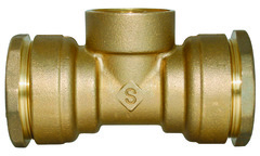 Té en laiton femelle au centre à sertir pour tube multicouche Ø 20 mm 15x21 mm - Somatherm - Brico Dépôt