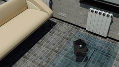 Mosaïque pierre naturelle marbre "King blue" gris anthracite - l. 30 x L. 30 cm - Carreaux 4,8 x 4,8 cm - Brico Dépôt