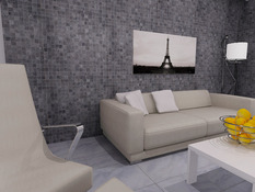 Mosaïque pierre naturelle marbre "King blue" gris anthracite - l. 30 x L. 30 cm - Carreaux 10 x 10 cm - Brico Dépôt