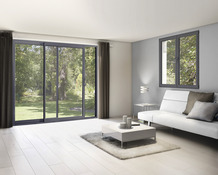 Fenêtre coulissante en aluminium à 2 vantaux gris h.100 x l.150 x ep.5 cm - Brico Dépôt