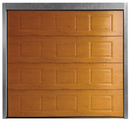 Porte de garage sectionnelle motorisée en acier H. 200 cm l. 300 cm plaxé bois - Brico Dépôt