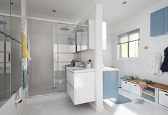 Porte de douche coulissante 2 volets "Beloya" l. 140cm en verre effet miroir - GoodHome - Brico Dépôt