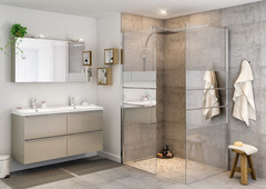 Paroi de douche à l'italienne Walk-In "Beloya" l.90 cm en verre effet miroir - GoodHome - Brico Dépôt