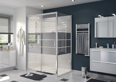 Paroi de douche latérale "Beloya" l.90 cm en verre effet miroir - GoodHome - Brico Dépôt