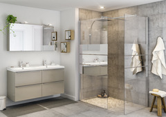 Paroi de douche à l'italienne Walk-In "Beloya" l.80 cm en verre effet miroir - GoodHome - Brico Dépôt