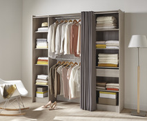 Dressing chêne grisé + rideau "Eklips" - Form - Brico Dépôt
