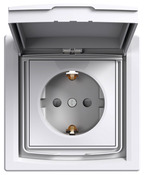 Prise avec terre + cache IP44 "Asfora" - Schneider Electric - Brico Dépôt