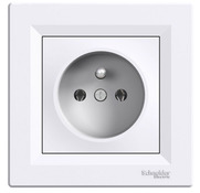 Prise avec terre "Asfora" blanc - Schneider Electric - Brico Dépôt