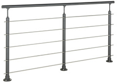 Poteau de fixation à plat aluminium gris Ø 45 mm - Brico Dépôt