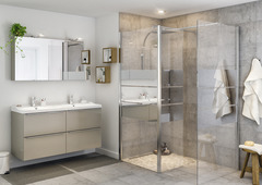 Paroi de douche à l'italienne Walk-In + retour  "Beloya" l.125 cm en verre effet miroir - GoodHome - Brico Dépôt