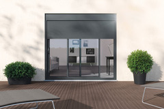 Baie aluminium coulissante bicolore + volet roulant motorisé - Brico Dépôt