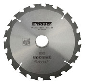 Lame de scie circulaire pour bois - Ø 210 mm x 30/25/20/16 grossière 20D TCT - Erbauer - Brico Dépôt