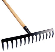 Râteau de terrassier avec manche en bois - Brico Dépôt