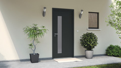 Porte d'entrée aluminium "Jorasses" H. 215 x l. 90 cm gauche - Brico Dépôt