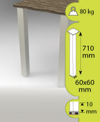 Pied pour table haute blanc - Handix - Brico Dépôt
