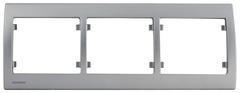 Plaque triple horizontale "Delta Iris" silver - Siemens - Brico Dépôt