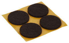 Lot de 4 patins feutre auto-adhésifs marron Ø 34 mm - Diall - Brico Dépôt