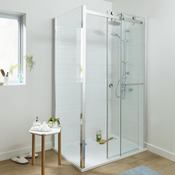 Paroi de douche latérale "Naya" l.90 cm en verre transparent - GoodHome - Brico Dépôt