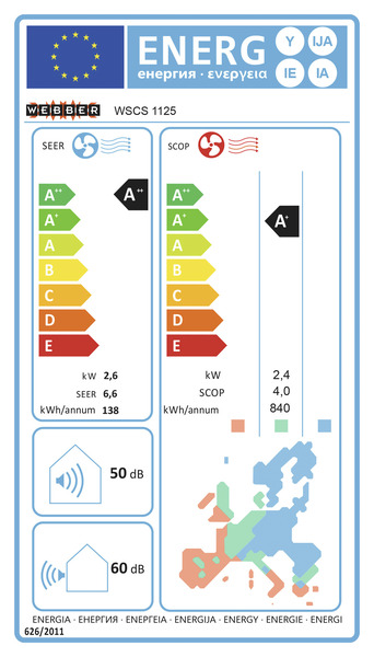 Climatiseur réversible Webber WSCS1125 - 2500 w - Brico Dépôt