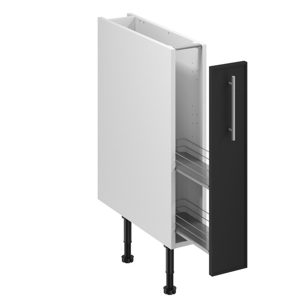 Meuble bas "Heline"noir mat l.15 x h.72 x p.57 cm 1 porte coulissante - Brico Dépôt